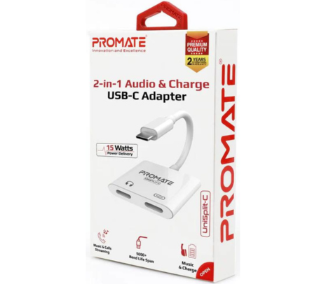 PROMATE UNISPLIT-C ADAPTADOR  USB-C A 2 USB-C 15W (O)
