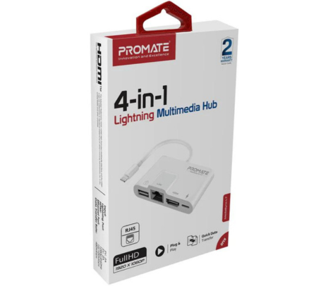 PROMATE MEDIASYNC-LT HUB ADAPT LIGHTN A USB/HDMI/LAN/LIGHT(O