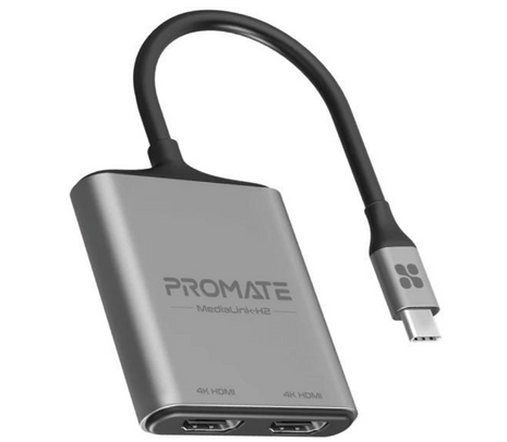 PROMATE MEDIALINK-H2 ADAPTADOR USB-C A 2 HDMI 4K