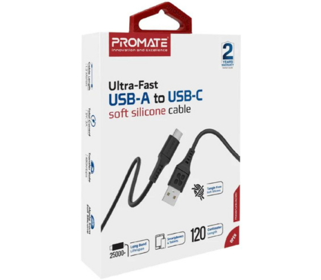 PROMATE POWERLINK-AC120.BLACK CABLE USB-A A USB-C 1.2M NEGRO