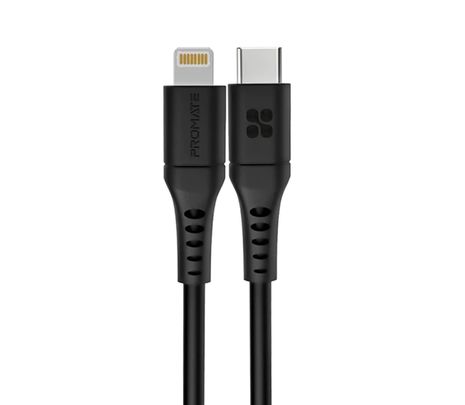 PROMATE POWERLINK-120.BLACK CABLE USB-C A LIGHTNING 1.2M