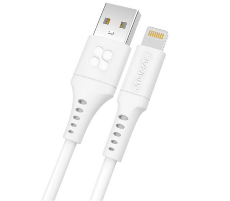 PROMATE POWERLINK-AI120.WHITE CABLE USB A LIGHTNING 1.2M