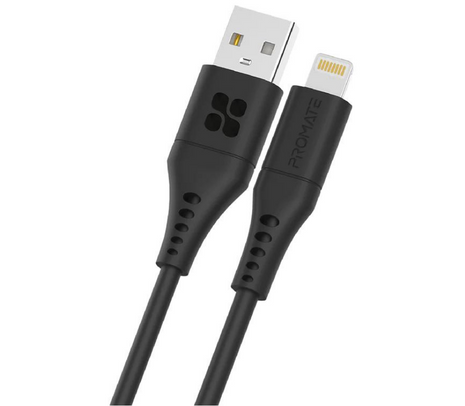 PROMATE POWERLINK-AI120.BLACK CABLE USB-A A LIGHTNING 1.2M