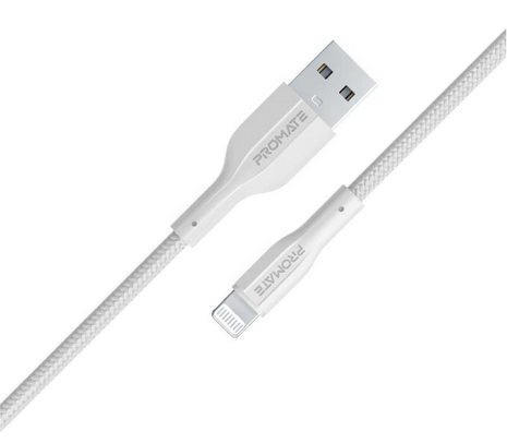 PROMATE XCORD-AI.WHITE CABLE USB-A A LIGHTNING 1M