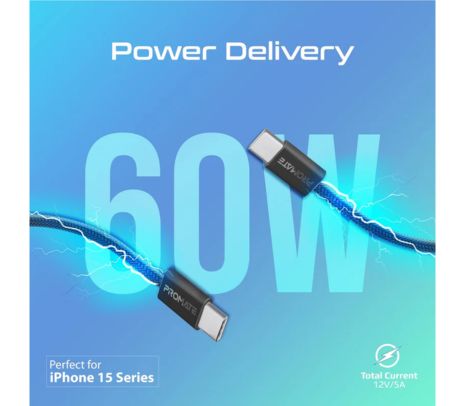 PROMATE ECOLINE-CC120.BLACK CABLE USB-C A USB-C 60W 1.2M