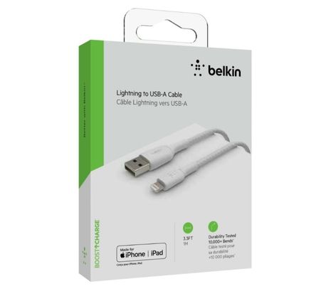 BELKIN CAA001BT1MWH CABLE LIGHTNING A USB-A BLANCO 1M