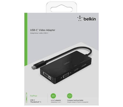 BELKIN AVC003BTBK ADAPTADOR USB-C A HDMI/DVI/VGA/DP (D)