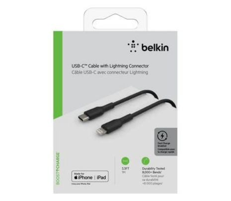 BELKIN CAA003BT1MBK CABLE USB-C A LIGHTNING NEGRO 1M