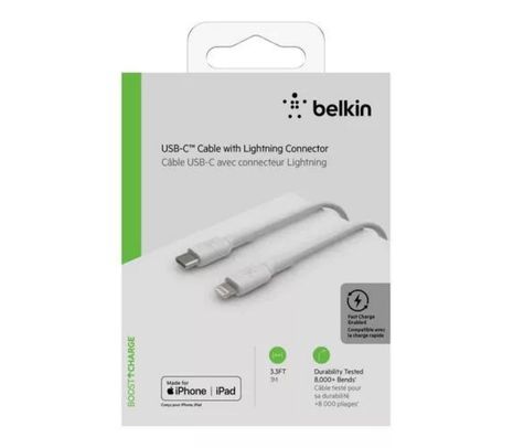 BELKIN CAA003BT1MWH CABLE USB-C A LIGHTNING BLANCO 1M