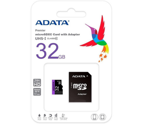ADATA MICRO SDHC PREMIER 32GB C/ADAP CLASE 10 AUSDH32GUICL10