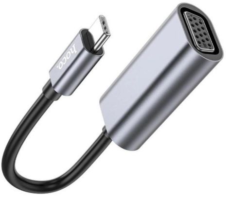 HOCO UA21 ADAPTADOR USB-C A VGA METAL GREY