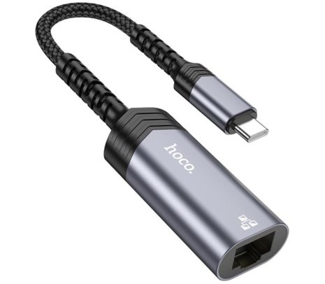 HOCO UA26 ADAPTADOR USB-C A ETHERNET 100 MBPS METAL GREY