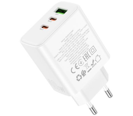 HOCO C126A CARGADOR DE PARED 2 USB-C/1 USB-A EU 40W WHITE