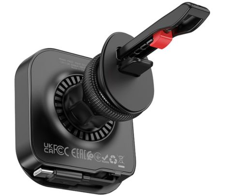HOCO HW23 MIGHT SOPORTE Y CARGADOR INALAMBRICO DE AUTO BLACK
