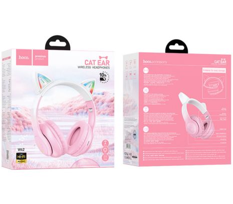 HOCO W42 HEADPHONES CAT CON OREJAS P/NIÑOS BT CHERRY BLOSSOM