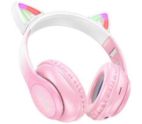 HOCO W42 HEADPHONES CAT CON OREJAS P/NIÑOS BT CHERRY BLOSSOM