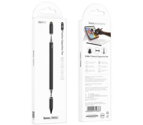 HOCO GM111 COOL STYLUS 3 EN 1 TACTIL/DIGITAL UNIVERSAL BLACK