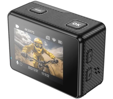 HOCO DV101 CAMARA PARA DEPORTES CON DOBLE PANTALLA BLACK