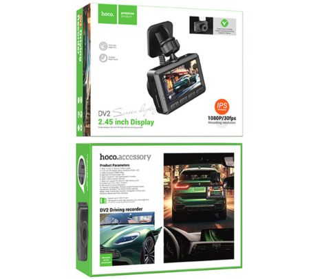 HOCO DV2 DASHCAM VIDEOCAMARA CON DISPLAY PARA AUTO BK (O)