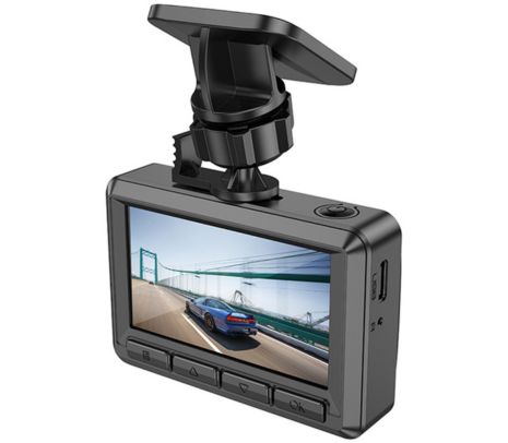 HOCO DV3 DASHCAM VIDEOCAMARA C/DISPLAY P/AUTO DOBLE CANAL BK