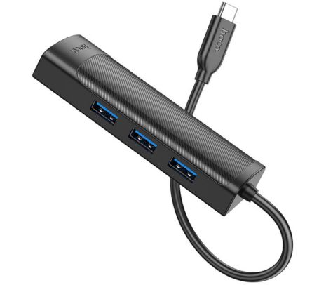 HOCO HB42 HUB 4 EN 1 USB-C A 3 USB-A 3.0 Y RJ45 BLACK