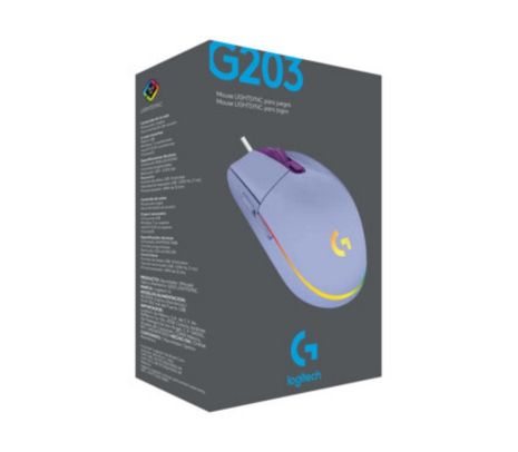LOGITECH 910-005852 MOUSE G203 GAMING LILA LIGHT USB PROMO