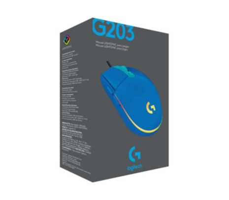 LOGITECH 910-005795 MOUSE G203 GAMING BLUE LIGHTSYNC USB